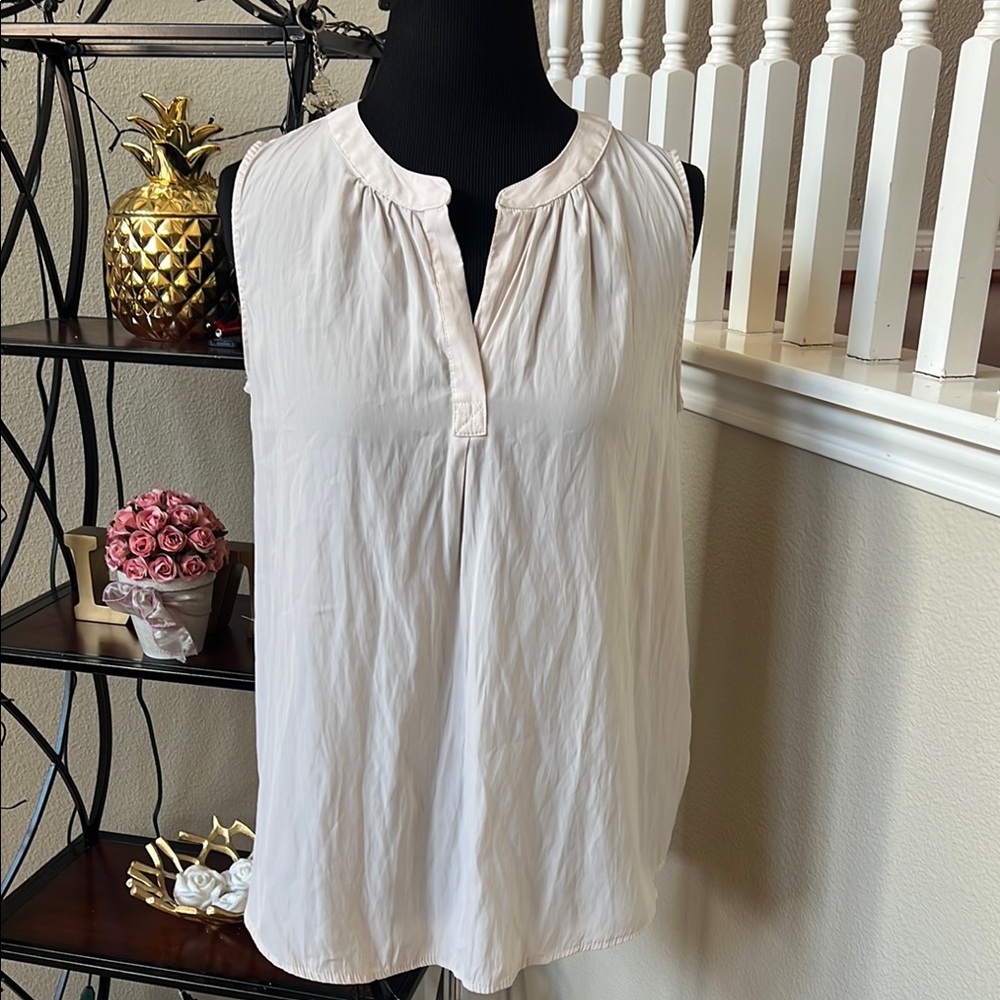 Cream Sleeveless Blouse